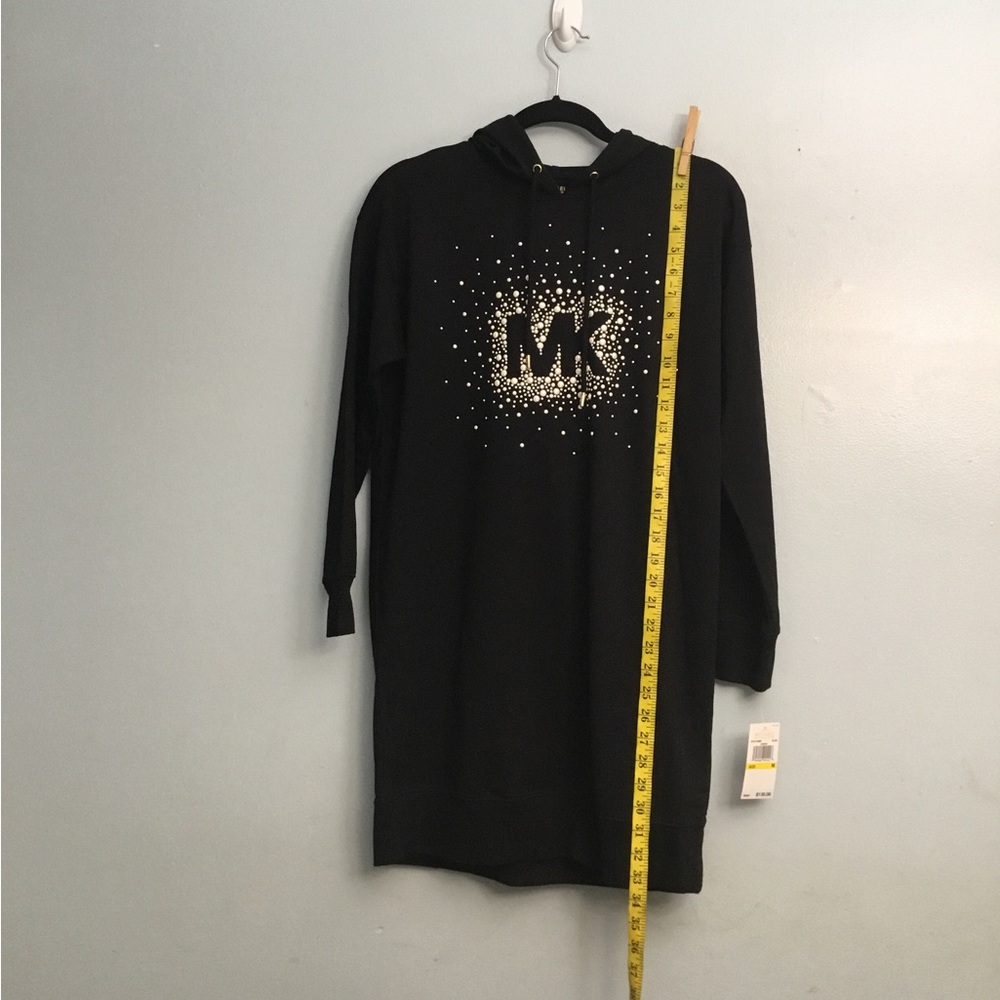 Michael Kors Black and Gold Hoodie Dress